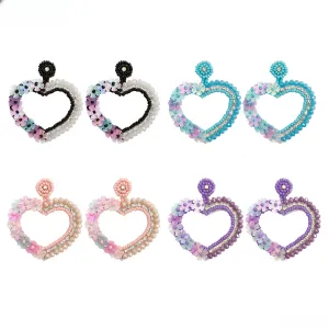 Wholesale Valentine's Day Bohemian Retro Ethnic Style Flower Sequin Love Earrings