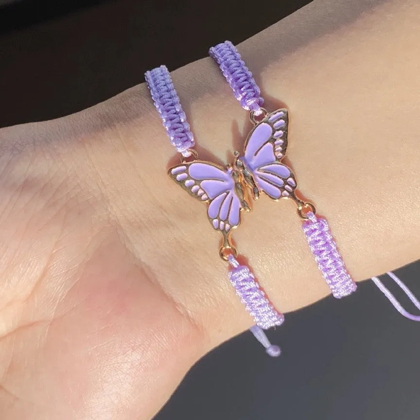 Wholesale Valentine's Day Butterfly Handmade Woven Bracelet