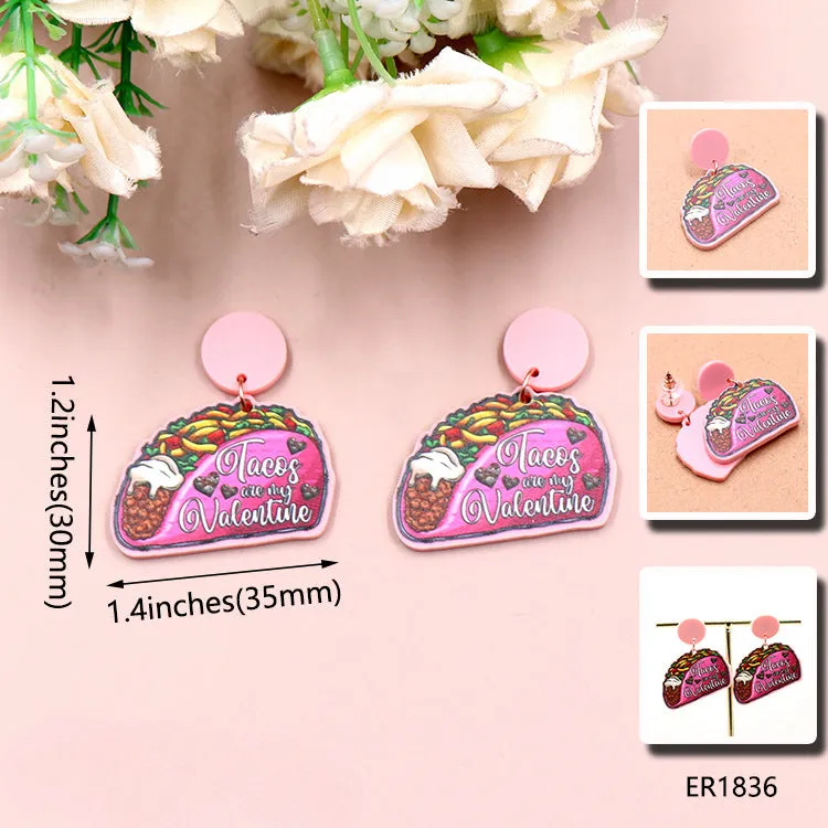 Wholesale Valentine's Day Cookies, Love Acrylic Earrings