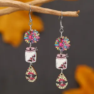 Wholesale Valentine's Day Creative Printed Wooden Earrings