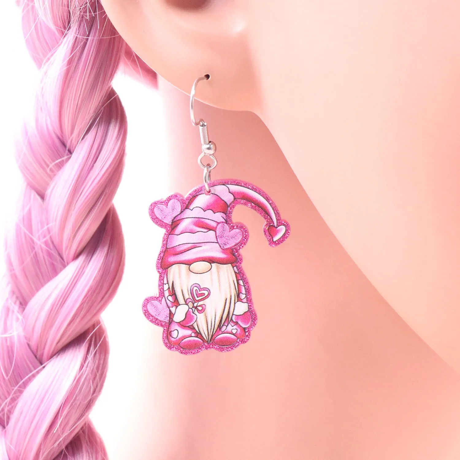 Wholesale Valentine's Day Cute Cartoon Gnome Acrylic Earrings
