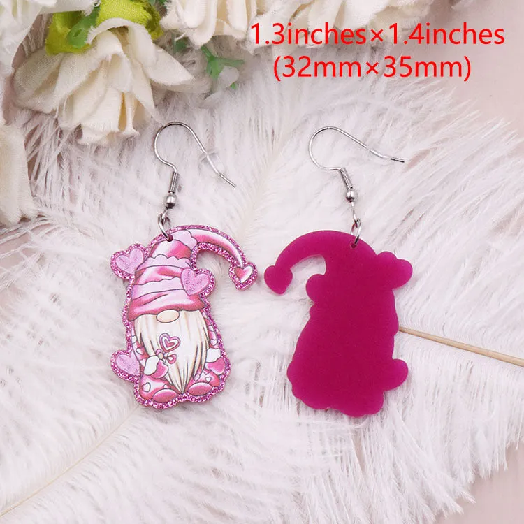 Wholesale Valentine's Day Cute Cartoon Gnome Acrylic Earrings
