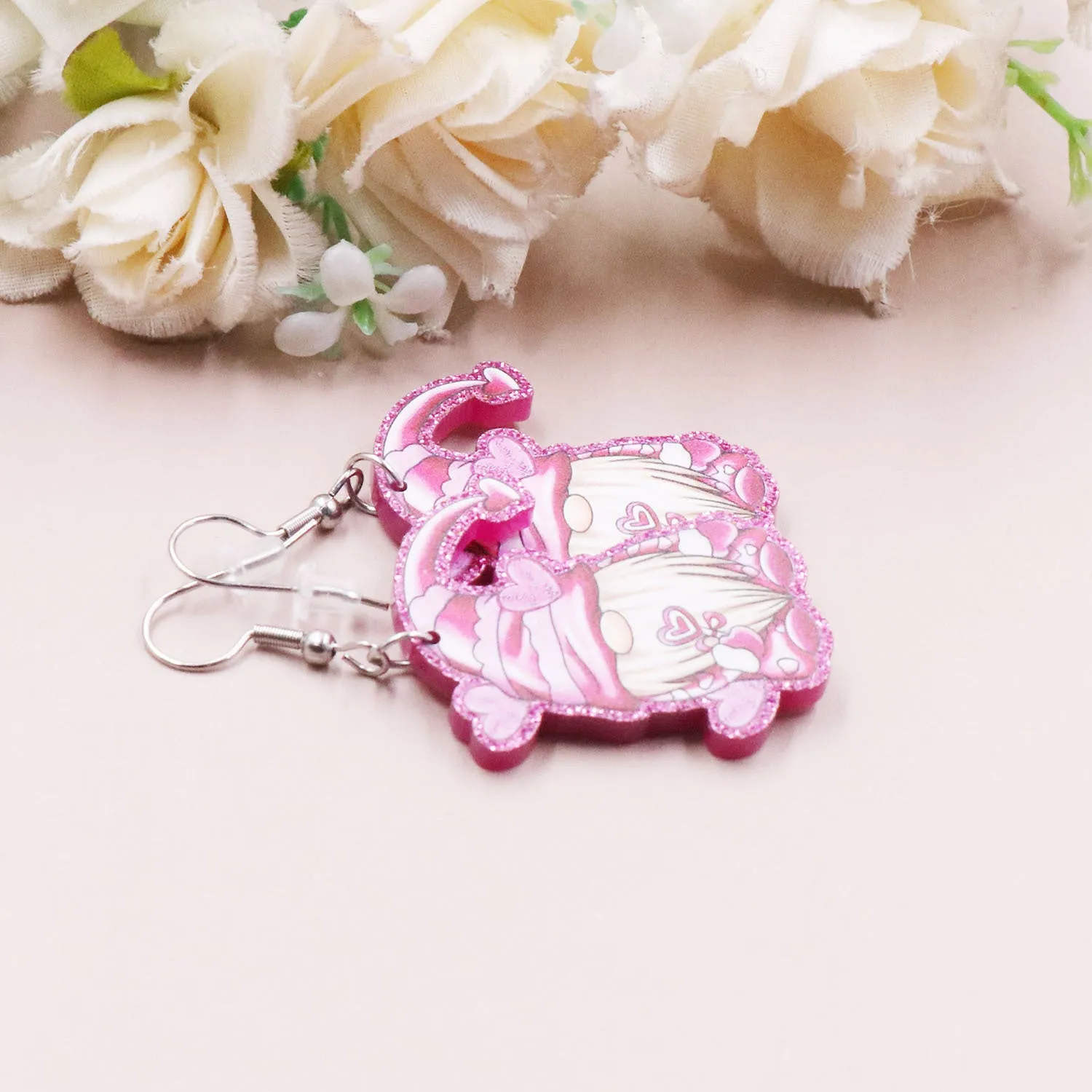 Wholesale Valentine's Day Cute Cartoon Gnome Acrylic Earrings