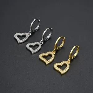 Wholesale Valentine's Day Diamond and Zircon Love Earrings