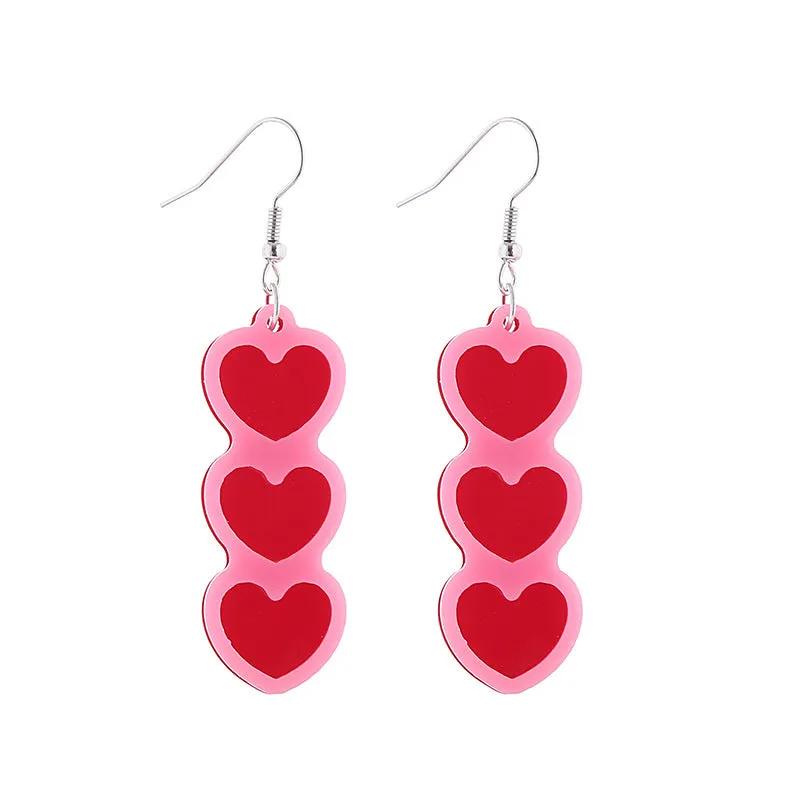 Wholesale Valentine's Day Flamingo Heart Coffee Cup Acrylic Earrings