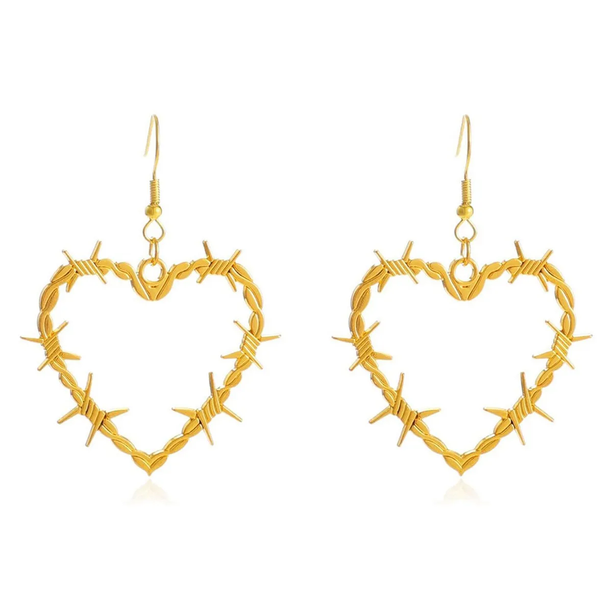 Wholesale Valentine's Day Geometric Hollow Heart Alloy Earrings