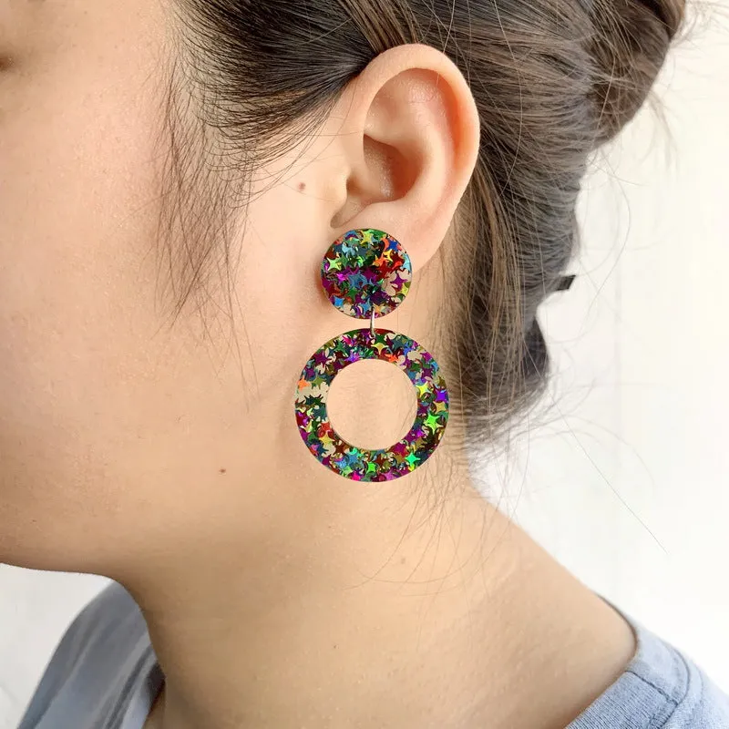 Wholesale Valentine's Day Geometric Rectangular Trapezoid Love Acrylic Stud Earrings