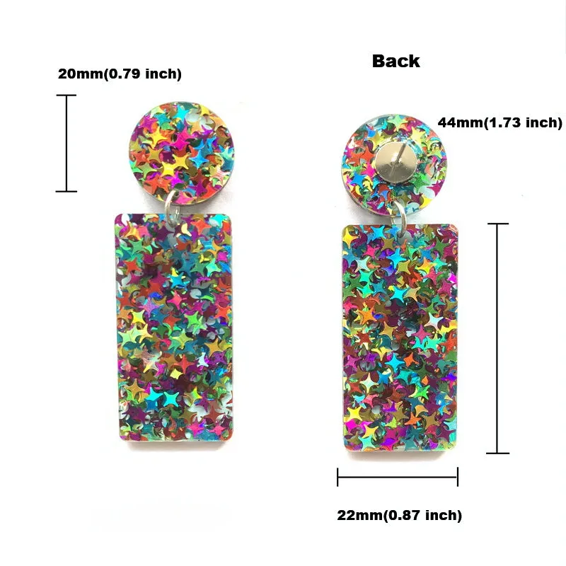 Wholesale Valentine's Day Geometric Rectangular Trapezoid Love Acrylic Stud Earrings