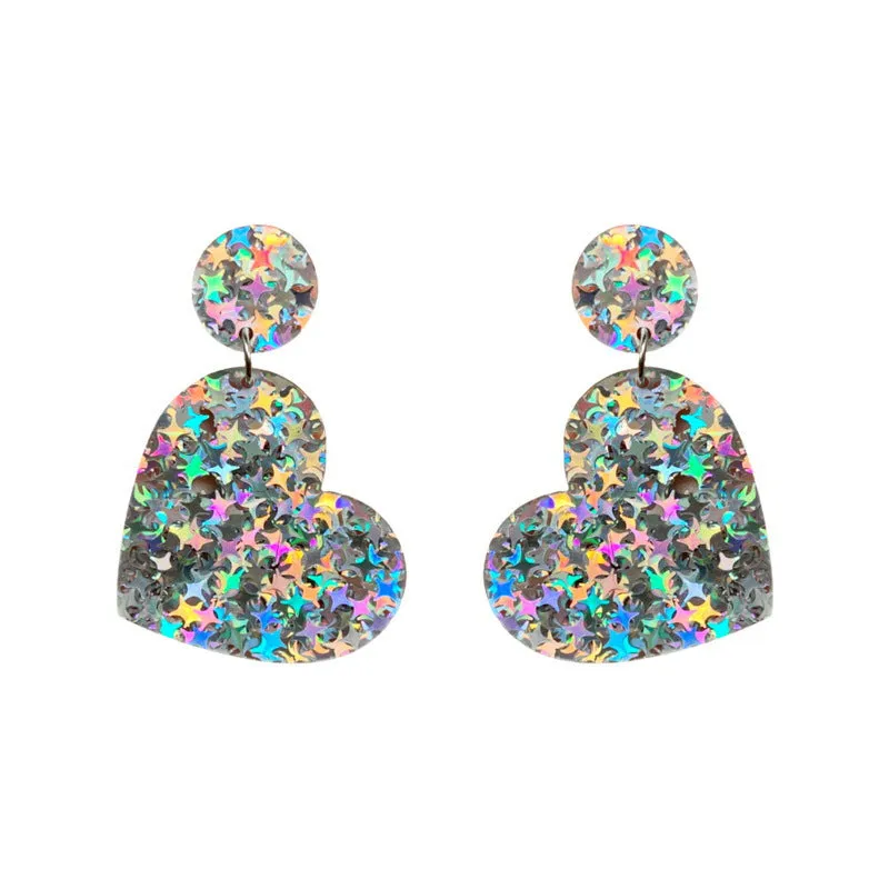 Wholesale Valentine's Day Geometric Rectangular Trapezoid Love Acrylic Stud Earrings