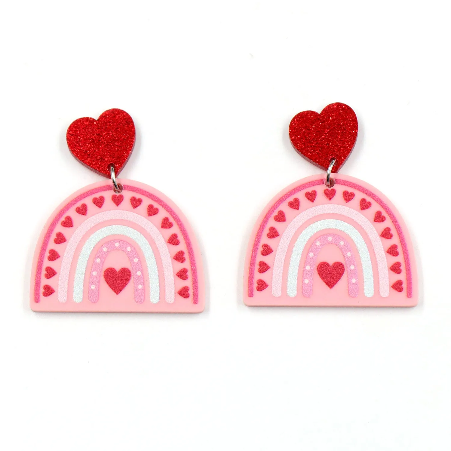Wholesale Valentine's Day Gift Rainbow Love Acrylic Earrings