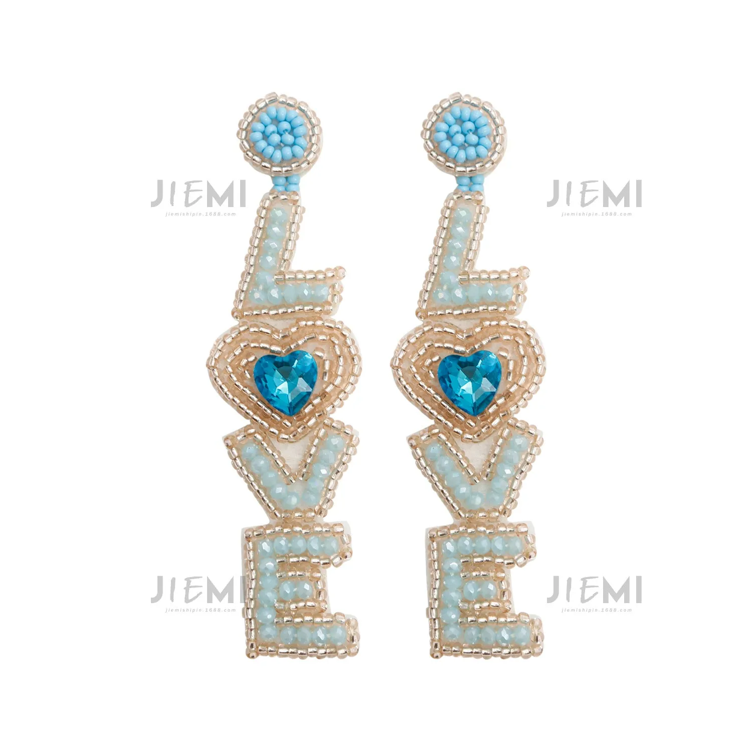 Wholesale Valentine's Day Handwoven Bohemian LOVE Rice Bead Earrings