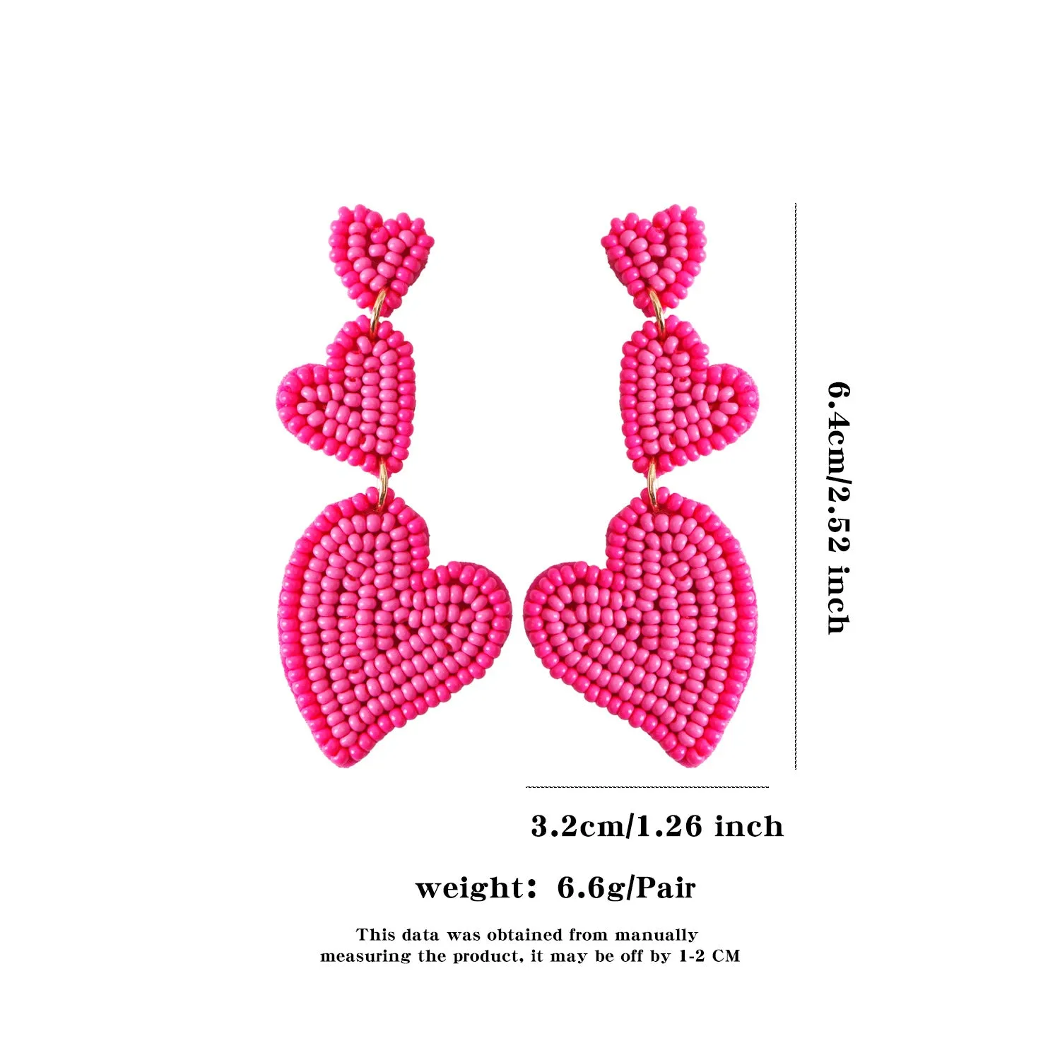 Wholesale Valentine's Day Handwoven Rice Beads Love Earrings