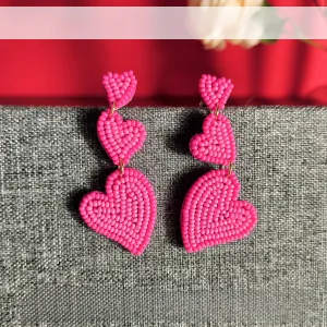 Wholesale Valentine's Day Handwoven Rice Beads Love Earrings