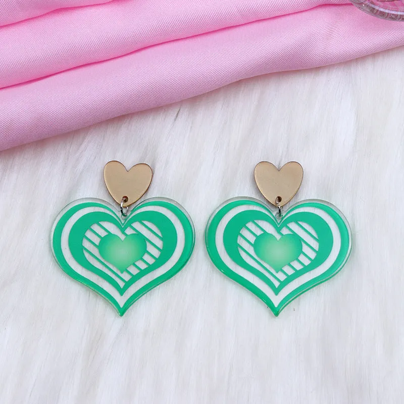 Wholesale Valentine's Day Heart Acrylic Earrings
