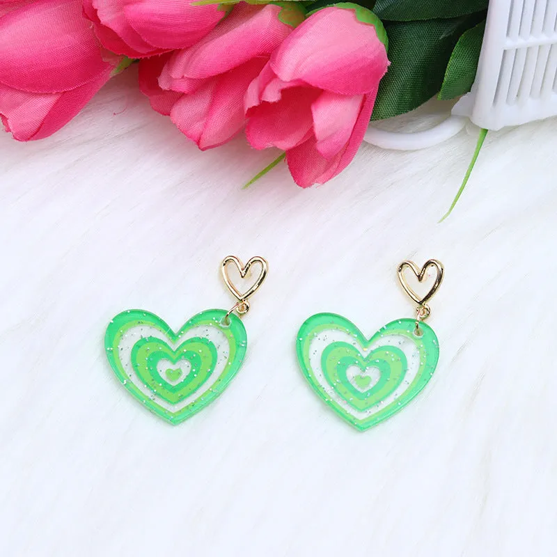 Wholesale Valentine's Day Heart Acrylic Earrings