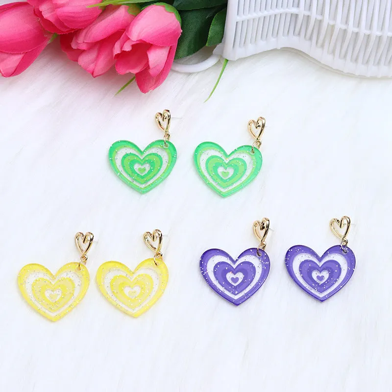 Wholesale Valentine's Day Heart Acrylic Earrings