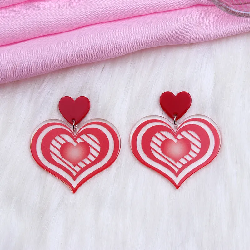 Wholesale Valentine's Day Heart Acrylic Earrings