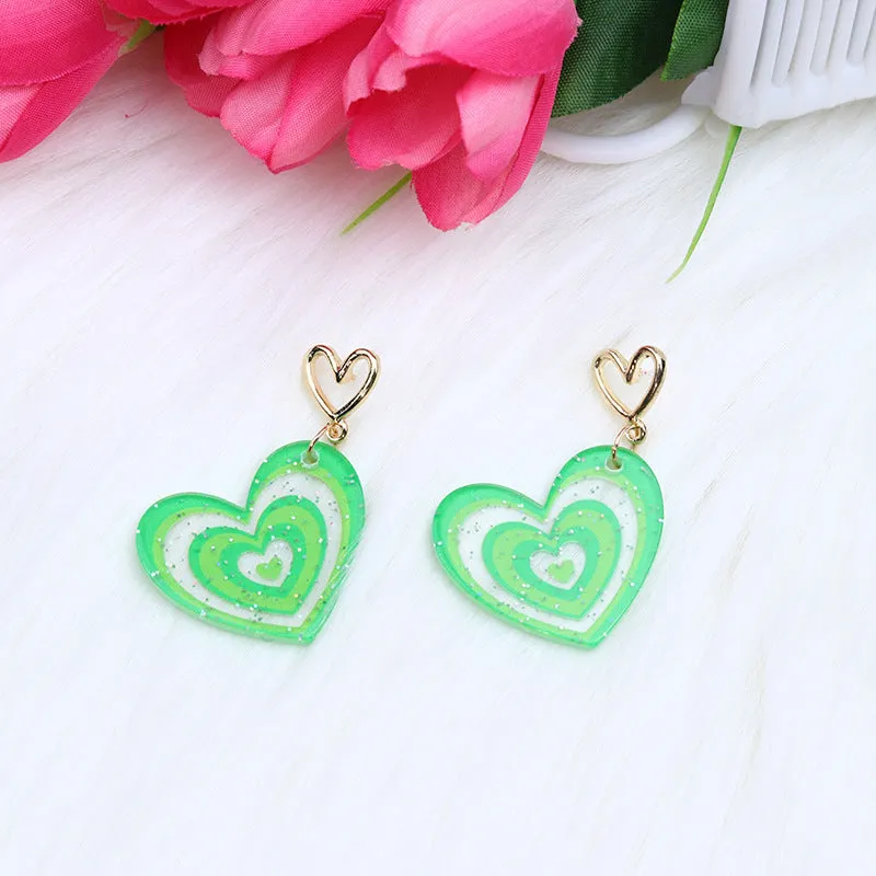 Wholesale Valentine's Day Heart Acrylic Earrings