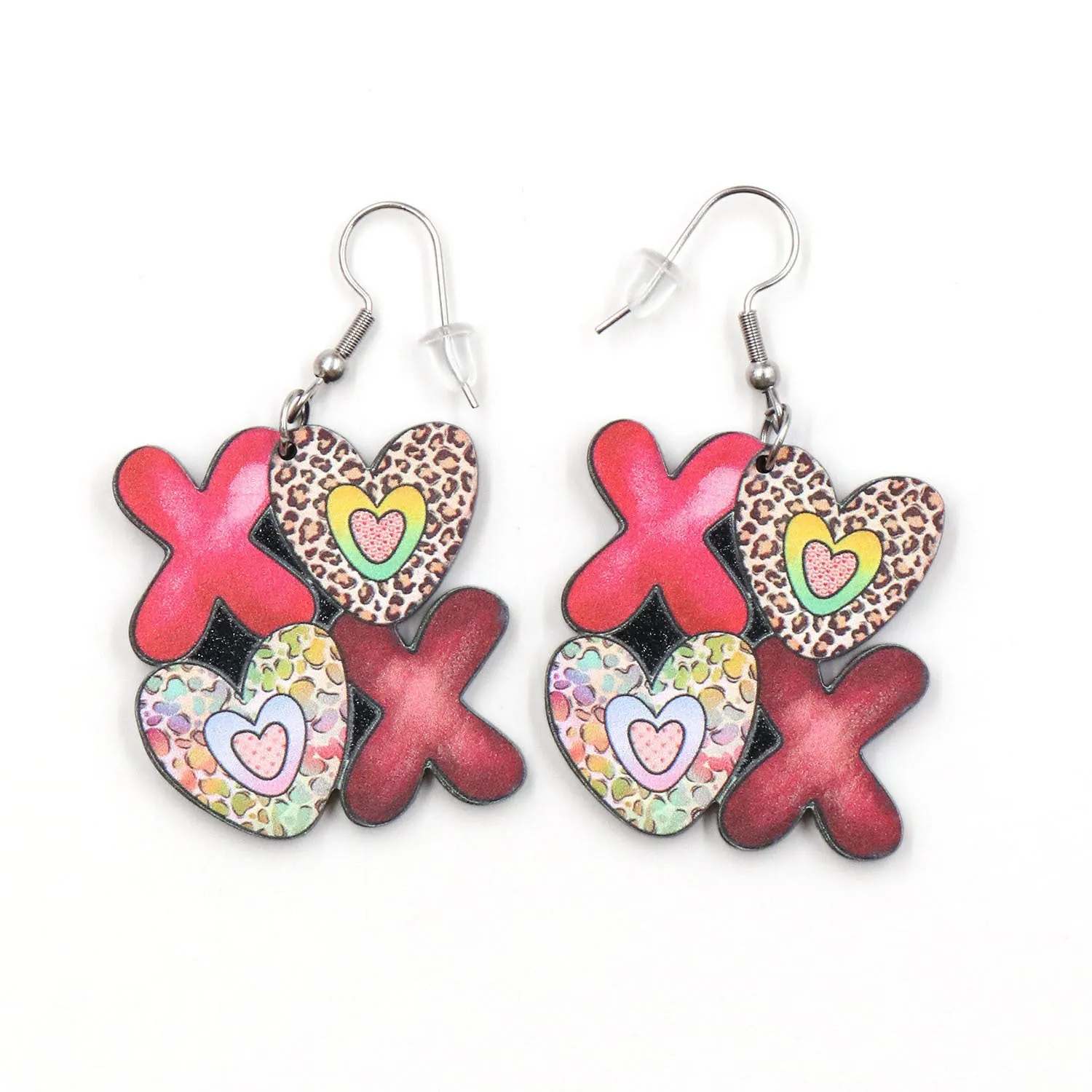 Wholesale Valentine's Day Heart Letters XOXO Acrylic Earrings