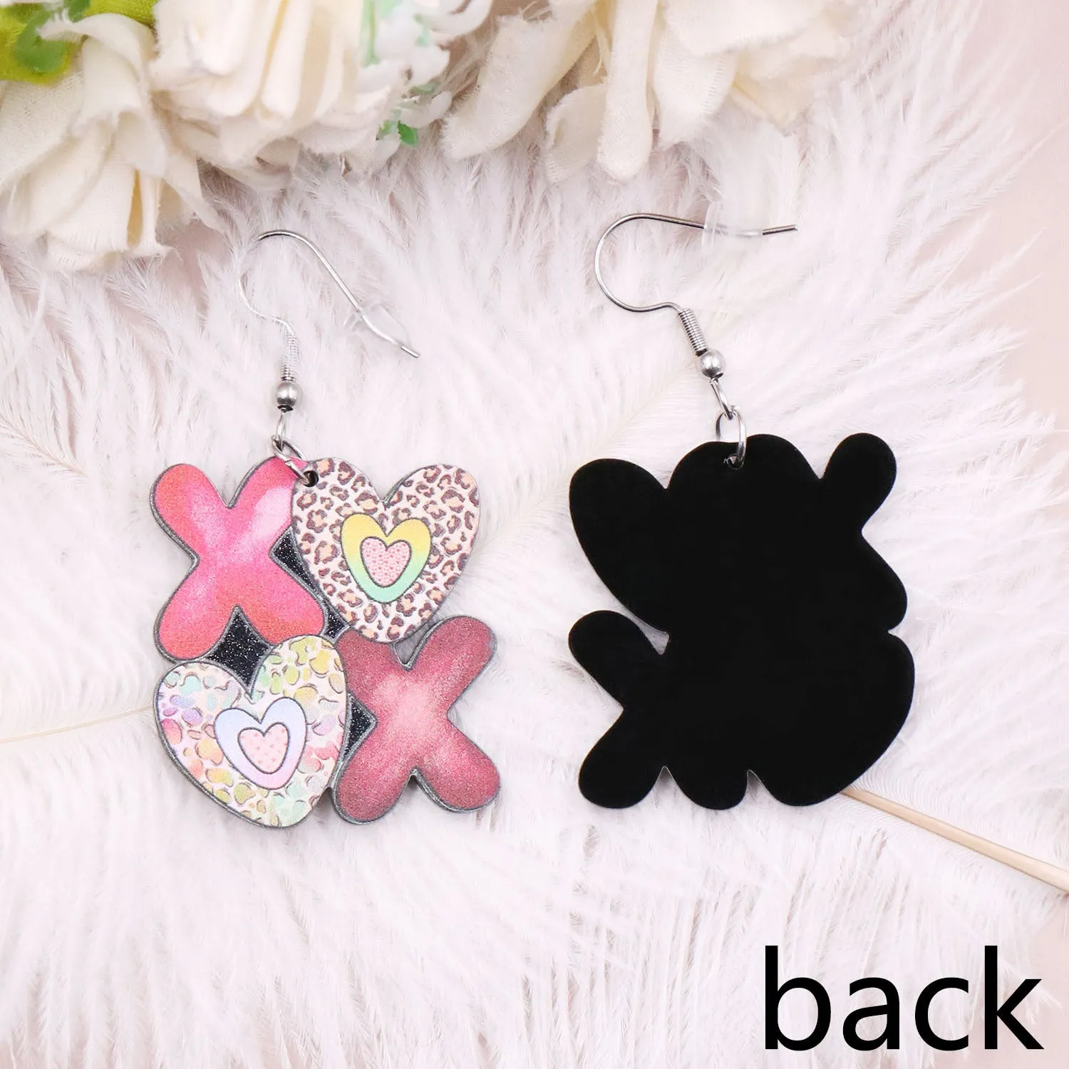 Wholesale Valentine's Day Heart Letters XOXO Acrylic Earrings