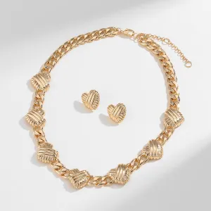 Wholesale Valentine's Day Heart Peach Alloy Earrings Set