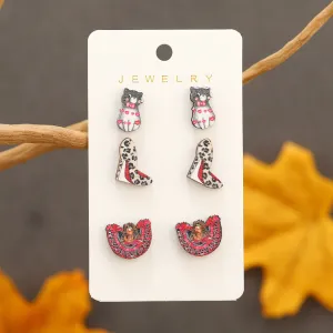 Wholesale Valentine's Day High Heels, Kitten Wooden Earrings