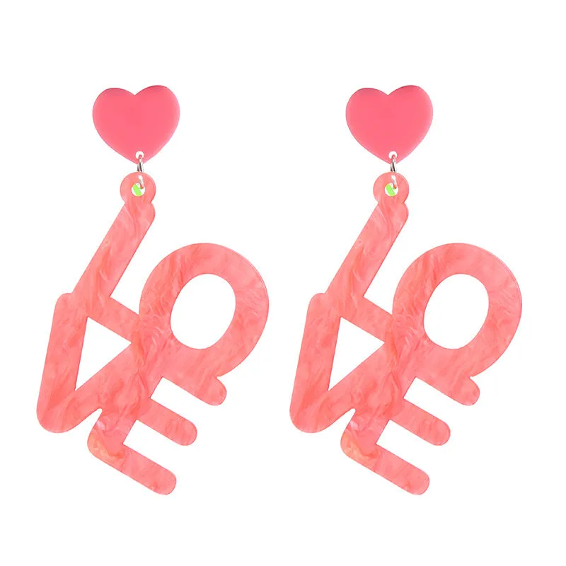 Wholesale Valentine's Day Love Acrylic Earrings