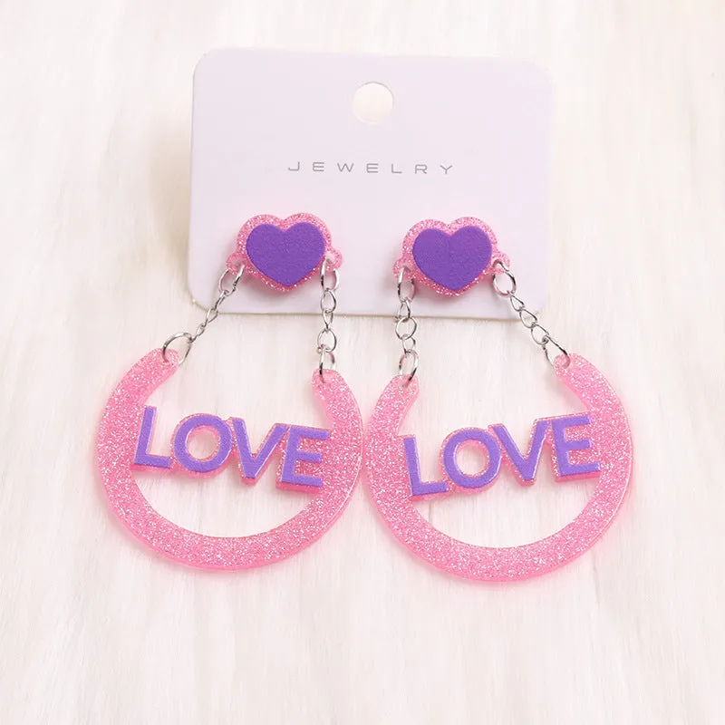 Wholesale Valentine's Day LOVE Acrylic Earrings