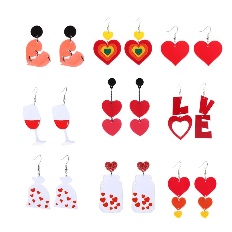 Wholesale Valentine's Day Love Acrylic Earrings