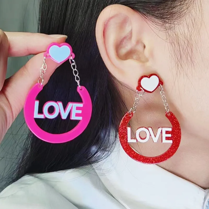 Wholesale Valentine's Day LOVE Acrylic Earrings
