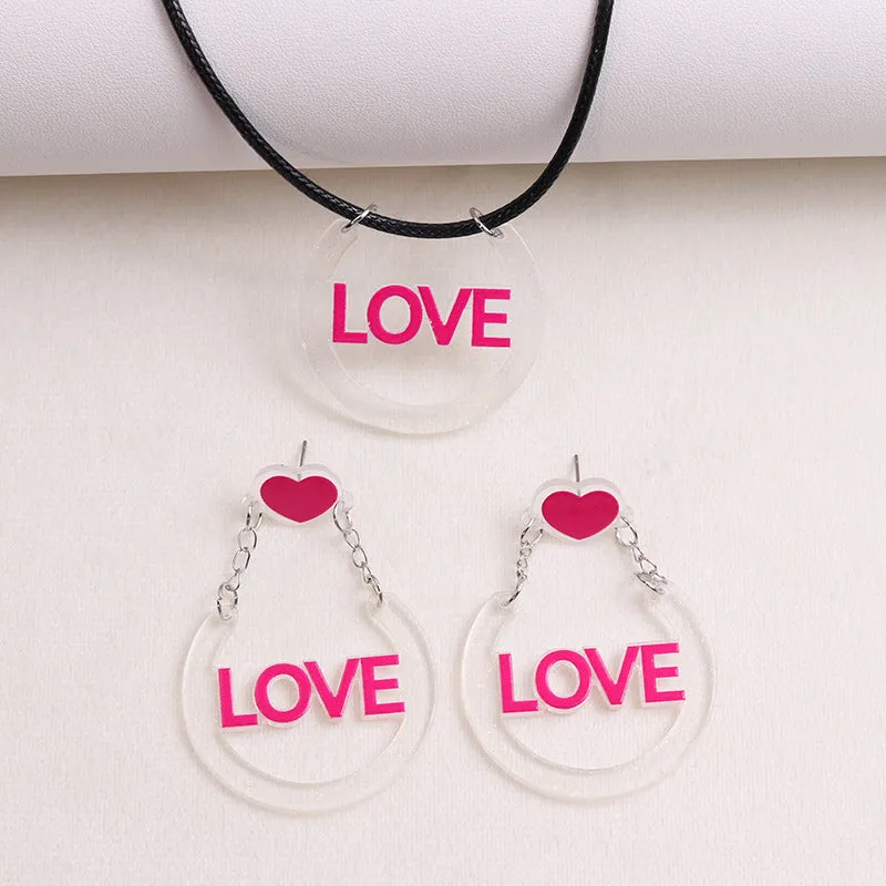 Wholesale Valentine's Day LOVE Acrylic Earrings
