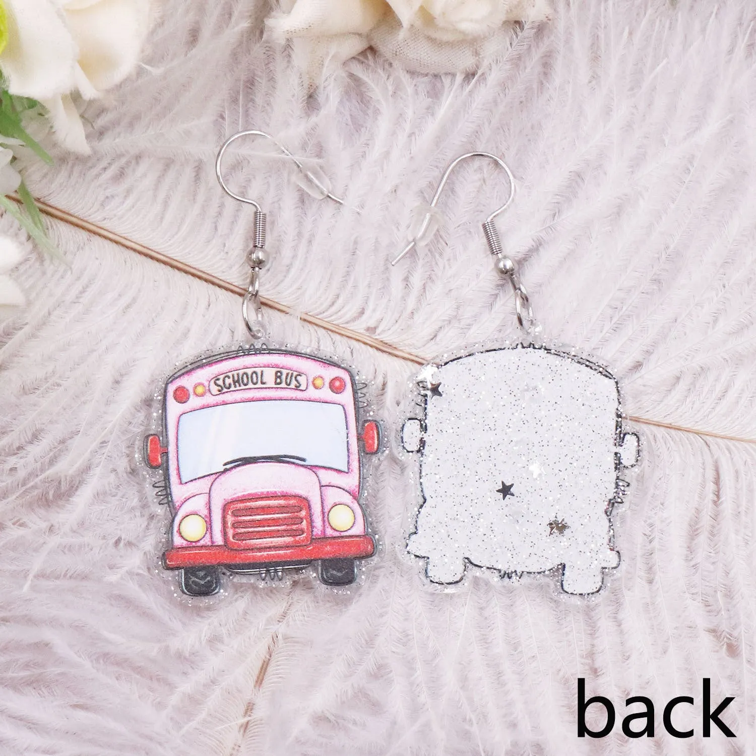 Wholesale Valentine's Day Love Bus Acrylic Earrings