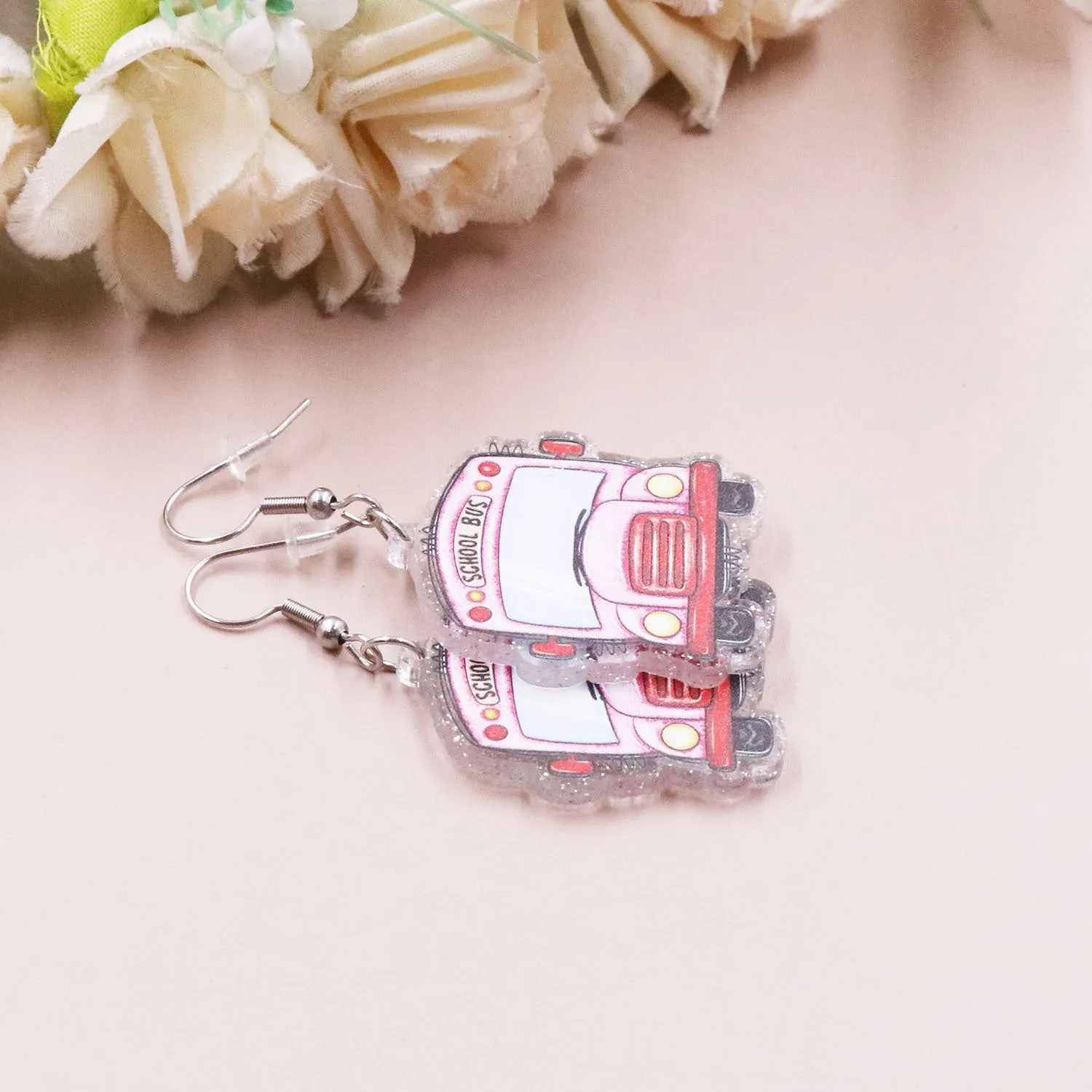 Wholesale Valentine's Day Love Bus Acrylic Earrings