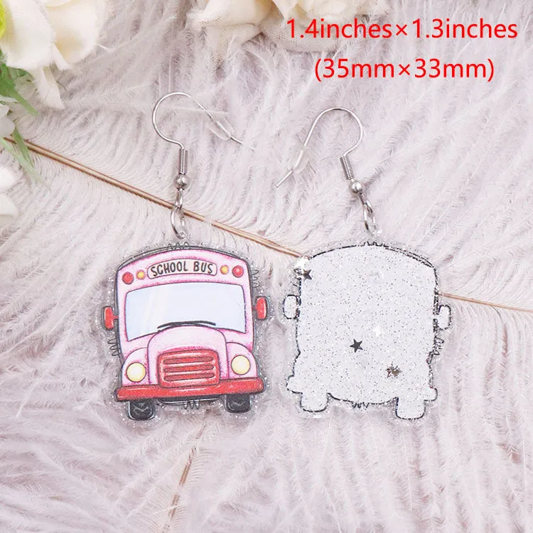 Wholesale Valentine's Day Love Bus Acrylic Earrings