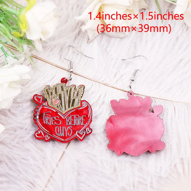 Wholesale Valentine's Day Love Chips Acrylic Earrings