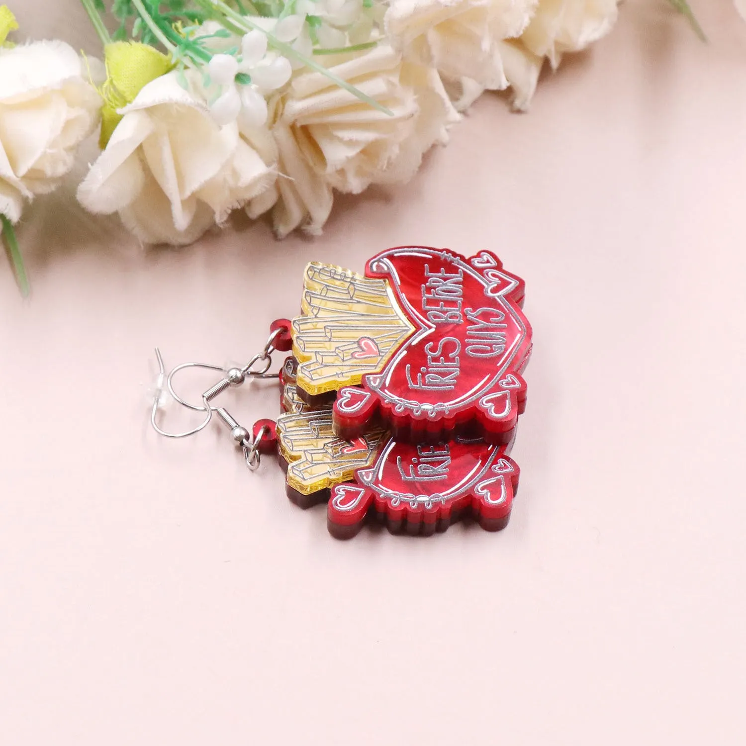 Wholesale Valentine's Day Love Chips Acrylic Earrings