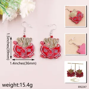 Wholesale Valentine's Day Love Chips Acrylic Earrings