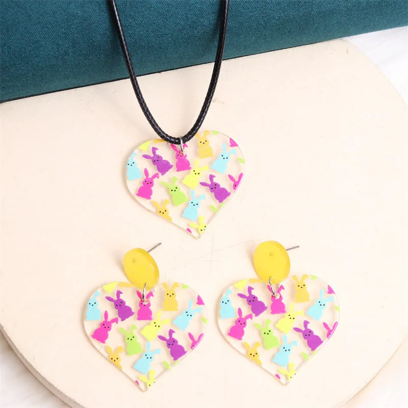 Wholesale Valentine's Day Love Colorful Rabbit Acrylic Earrings