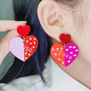 Wholesale Valentine's Day LOVE Contrasting Color Acrylic Earrings