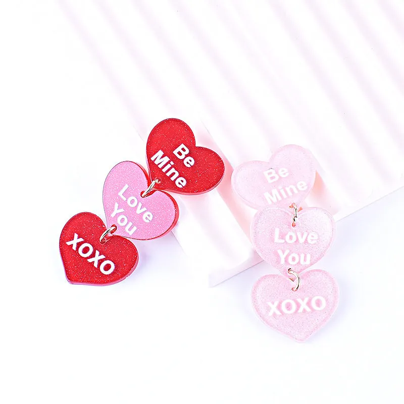 Wholesale Valentine's Day Love English Letter Acrylic Earrings