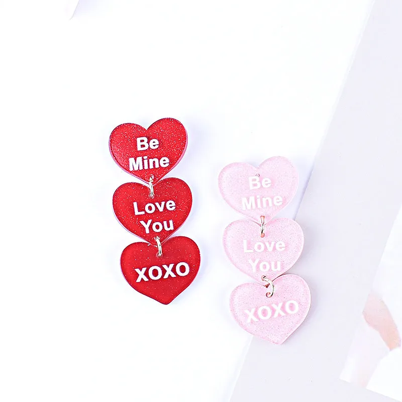 Wholesale Valentine's Day Love English Letter Acrylic Earrings