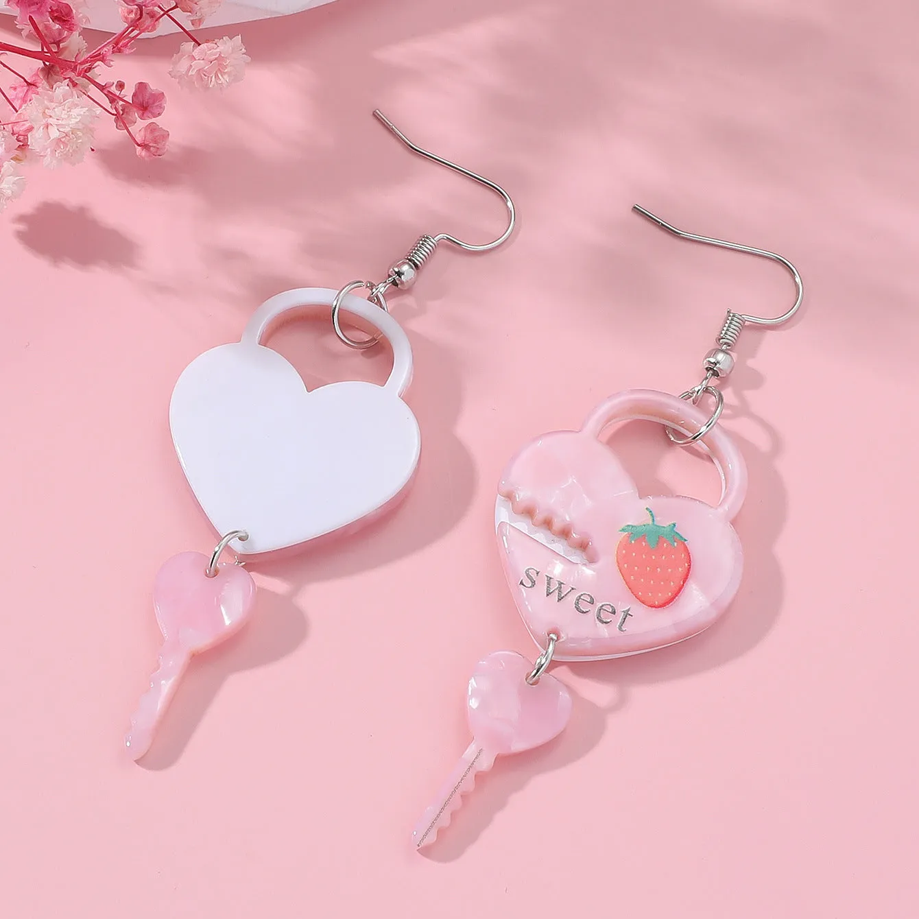 Wholesale Valentine's Day Love Flower Acrylic Earrings