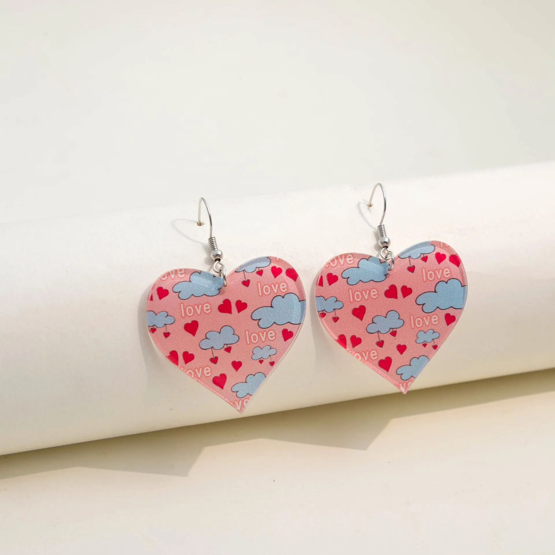 Wholesale Valentine's Day LOVE Rainbow Acrylic Earrings