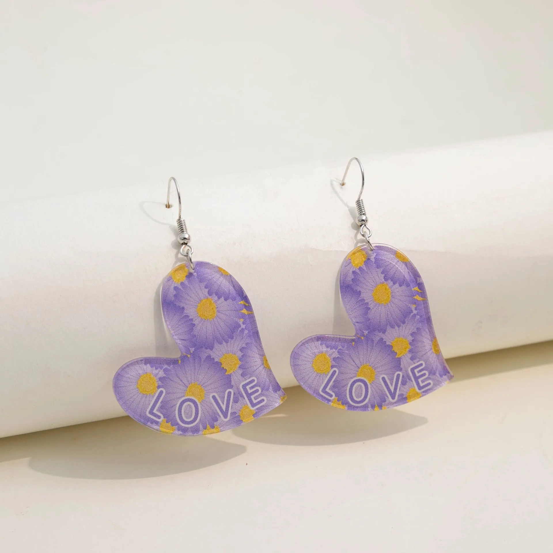 Wholesale Valentine's Day LOVE Rainbow Acrylic Earrings