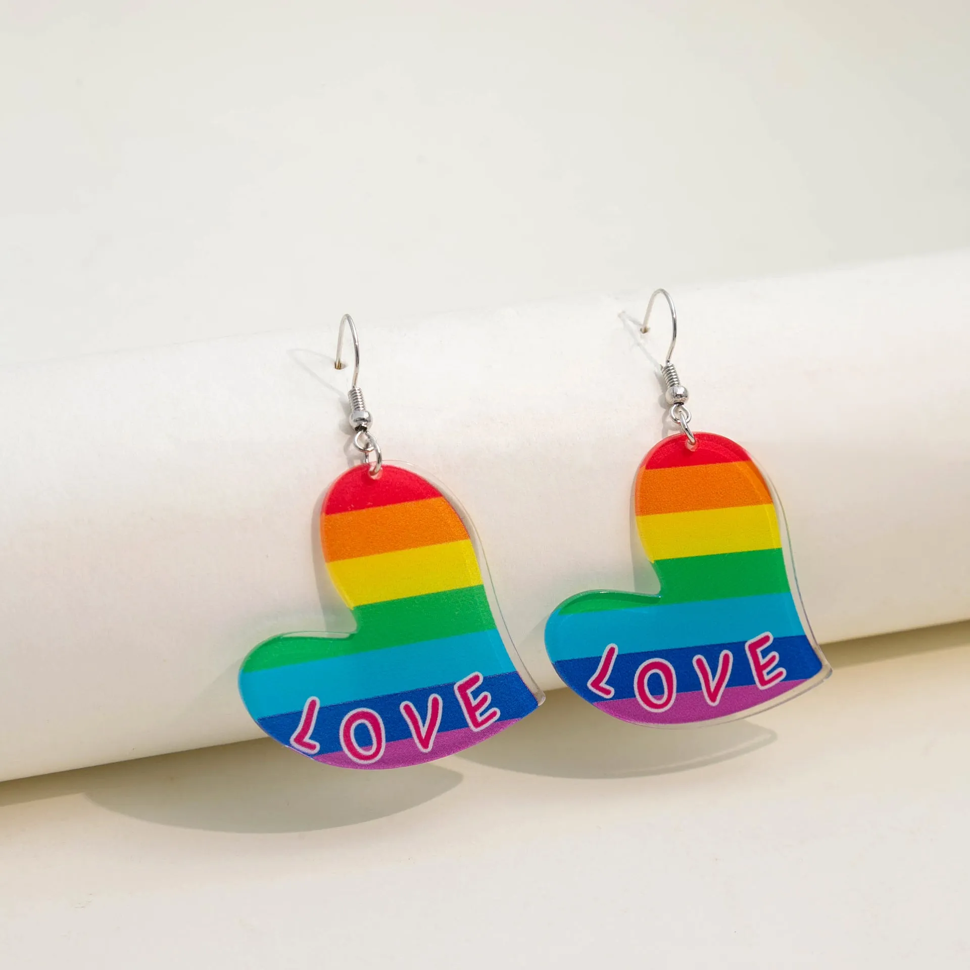 Wholesale Valentine's Day LOVE Rainbow Acrylic Earrings