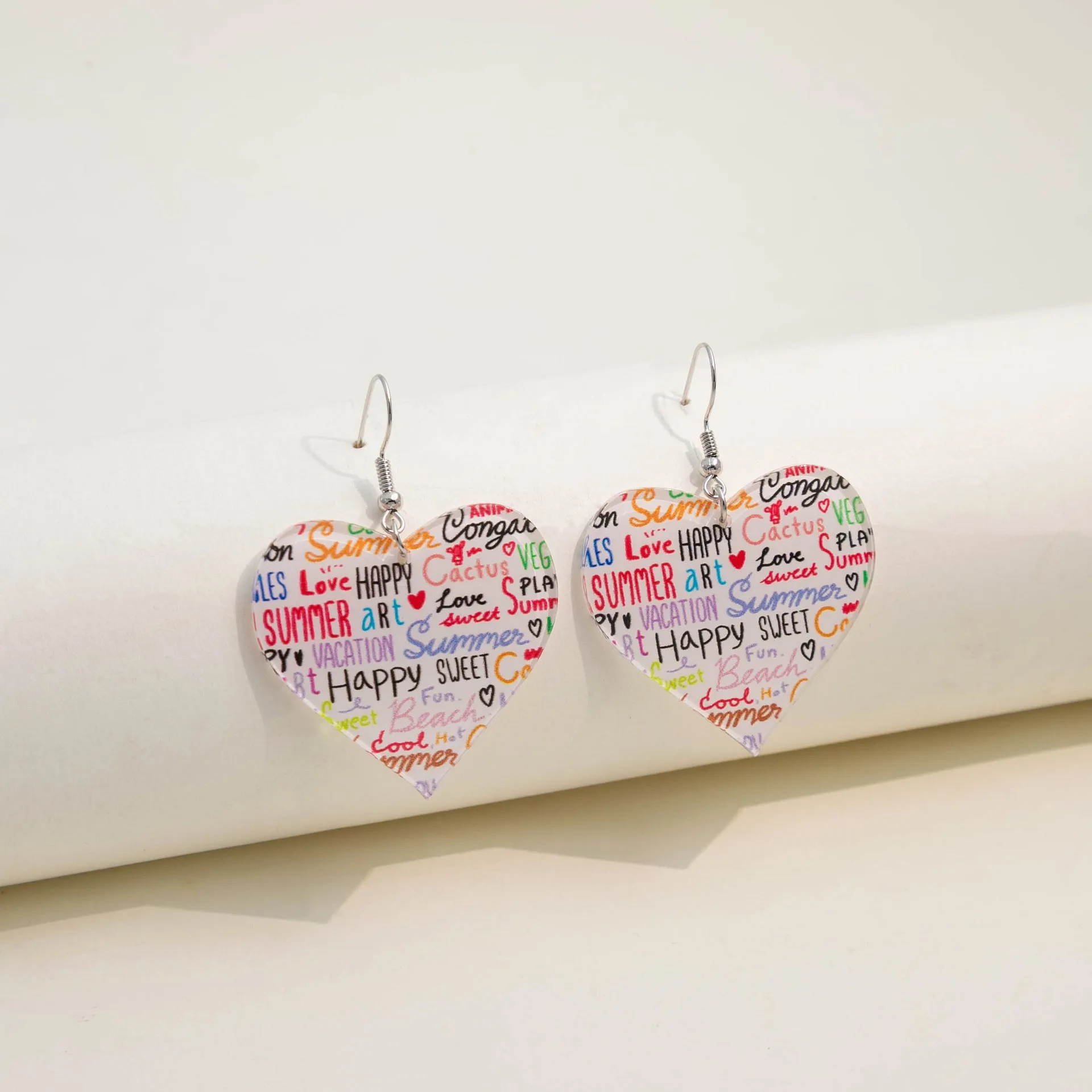 Wholesale Valentine's Day LOVE Rainbow Acrylic Earrings