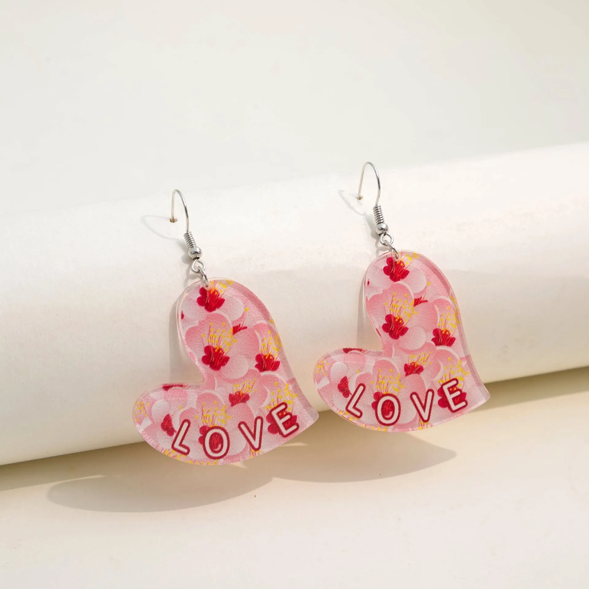 Wholesale Valentine's Day LOVE Rainbow Acrylic Earrings