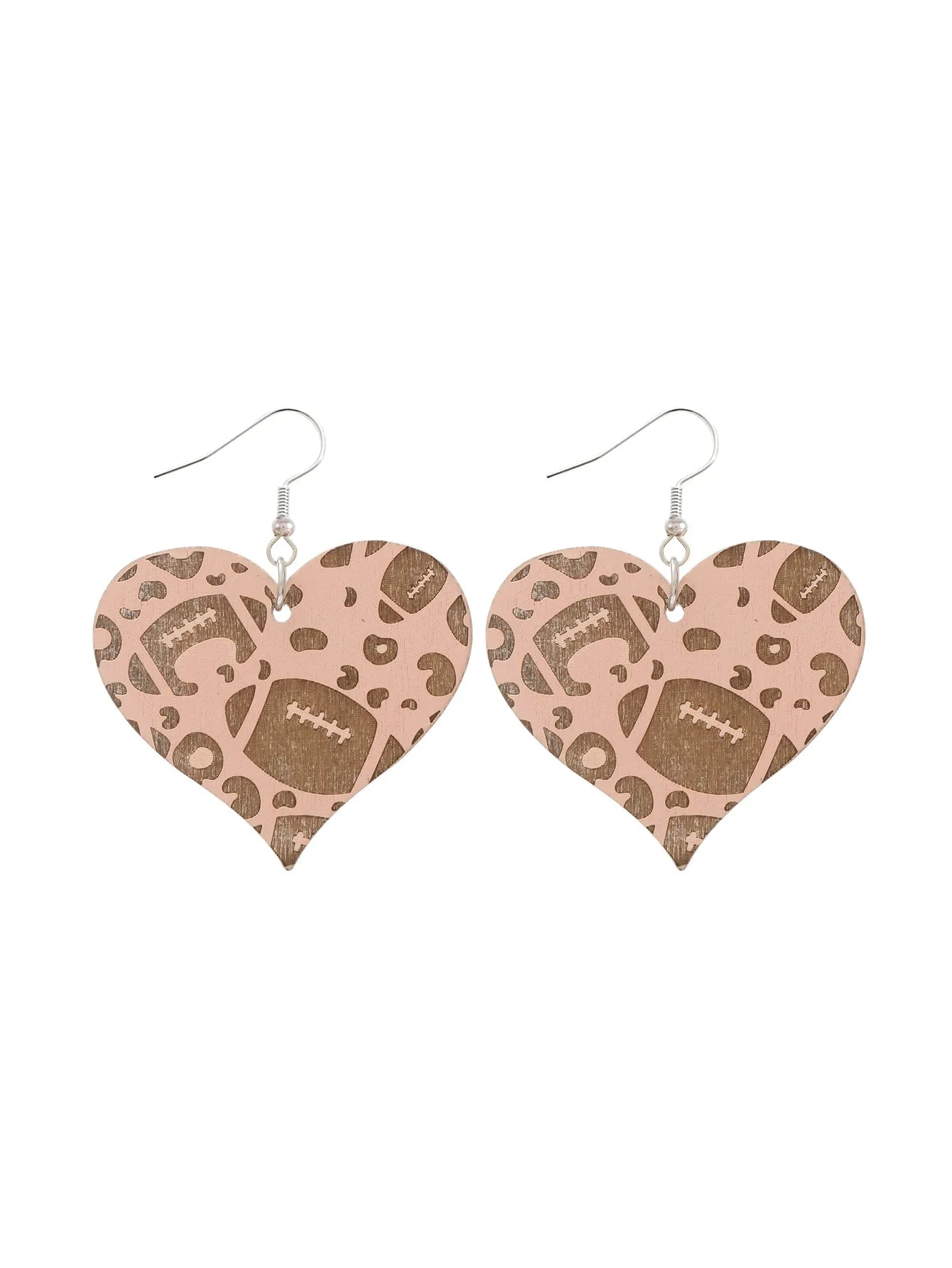 Wholesale Valentine's Day Love Wood Chips Football Baseball Wooden Earrings