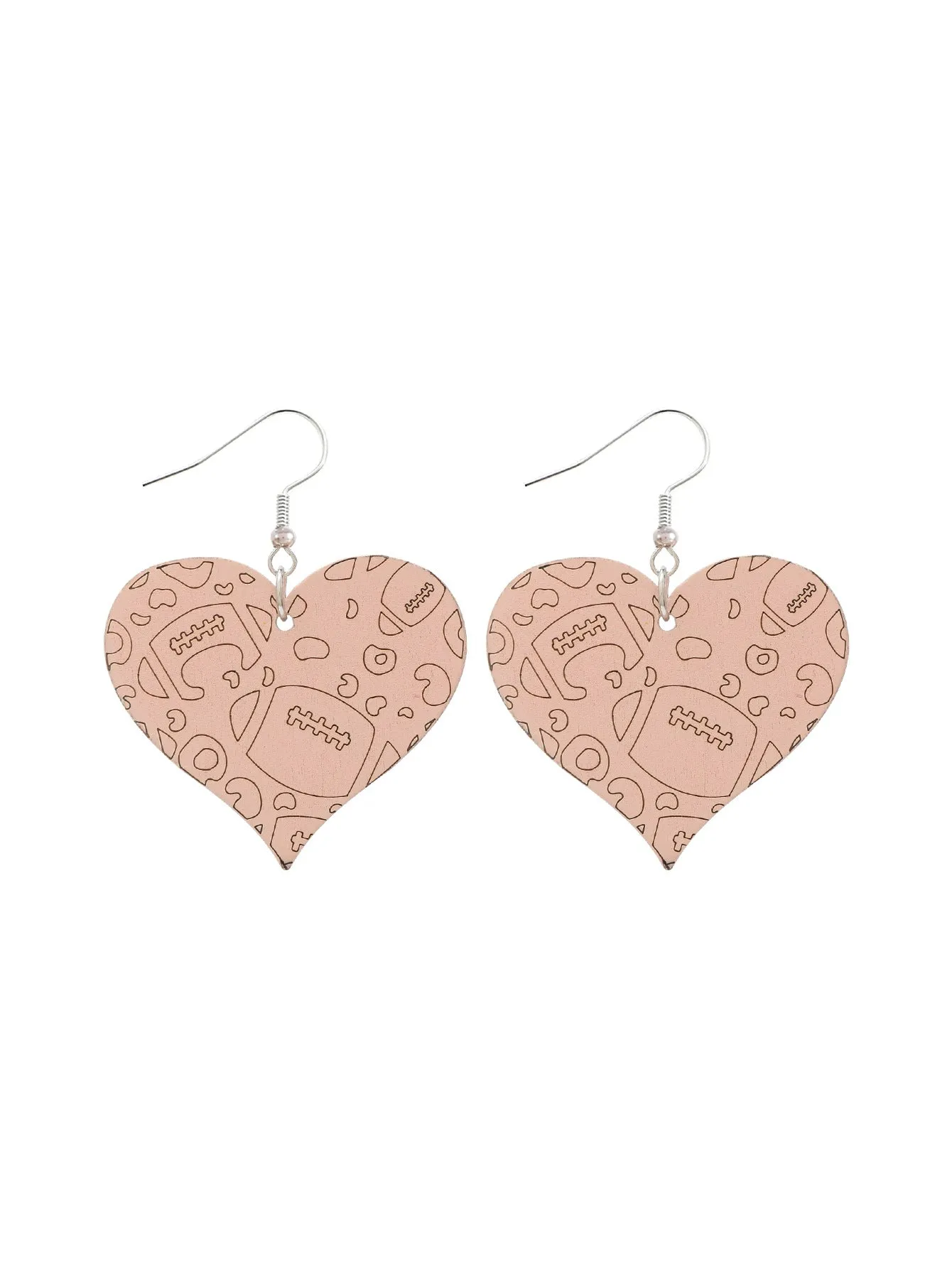 Wholesale Valentine's Day Love Wood Chips Football Baseball Wooden Earrings