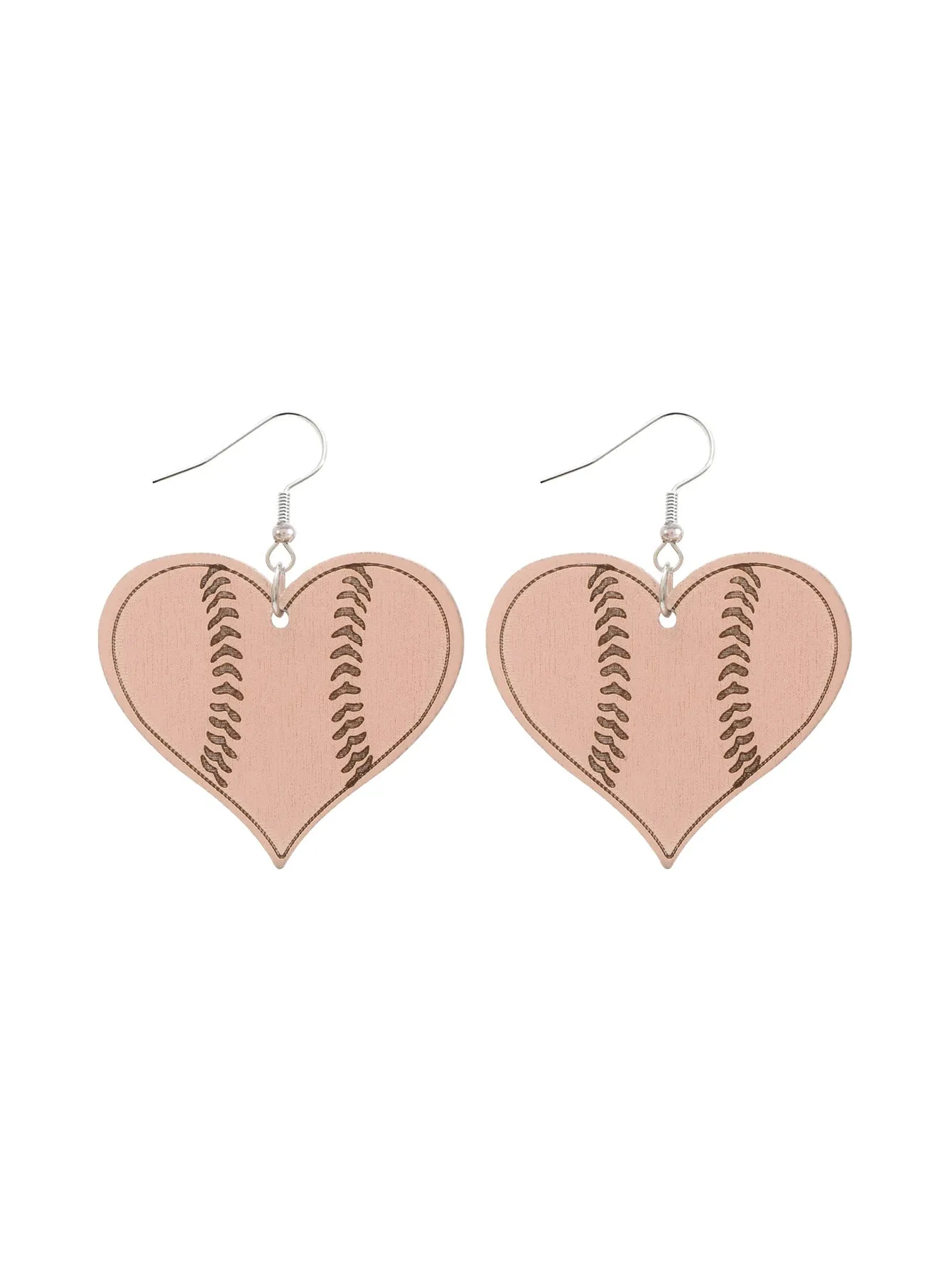 Wholesale Valentine's Day Love Wood Chips Football Baseball Wooden Earrings